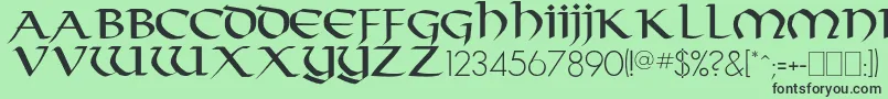 Durrette Font – Black Fonts on Green Background
