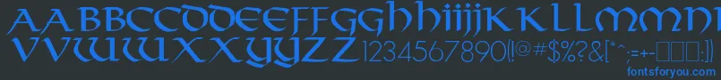 Durrette Font – Blue Fonts on Black Background