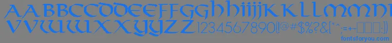 フォントDurrette – 灰色の背景に青い文字