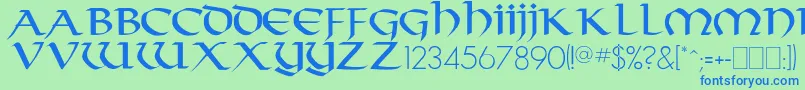 Durrette Font – Blue Fonts on Green Background