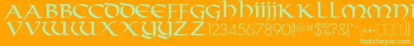 Durrette Font – Green Fonts on Orange Background
