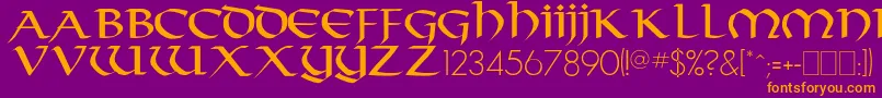 Durrette Font – Orange Fonts on Purple Background
