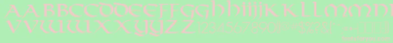 Durrette Font – Pink Fonts on Green Background