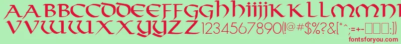 Durrette Font – Red Fonts on Green Background