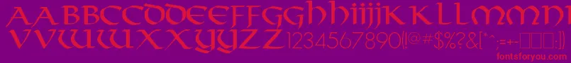 Durrette Font – Red Fonts on Purple Background