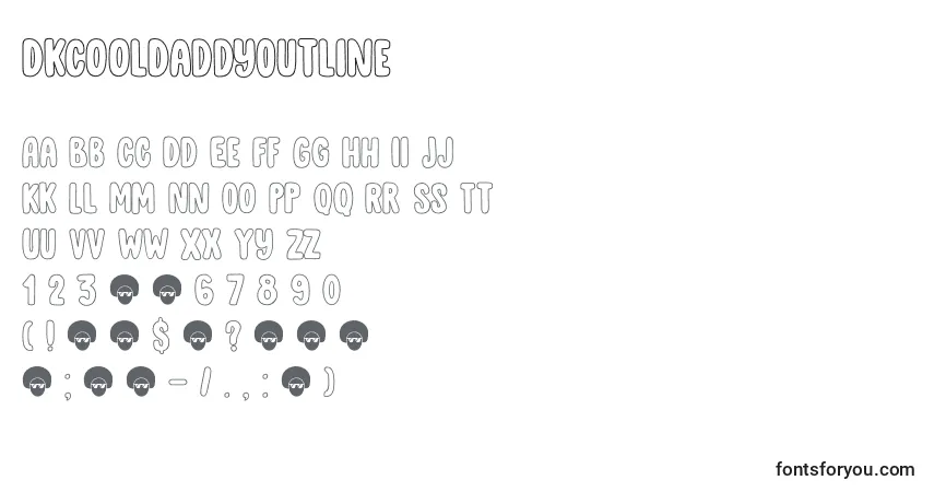 Schriftart DkCoolDaddyOutline – Alphabet, Zahlen, spezielle Symbole
