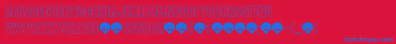 DkCoolDaddyOutline Font – Blue Fonts on Red Background