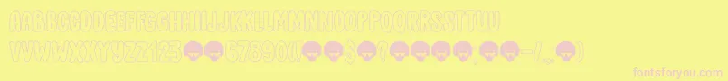 DkCoolDaddyOutline Font – Pink Fonts on Yellow Background