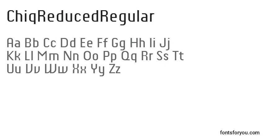 Fuente ChiqReducedRegular - alfabeto, números, caracteres especiales