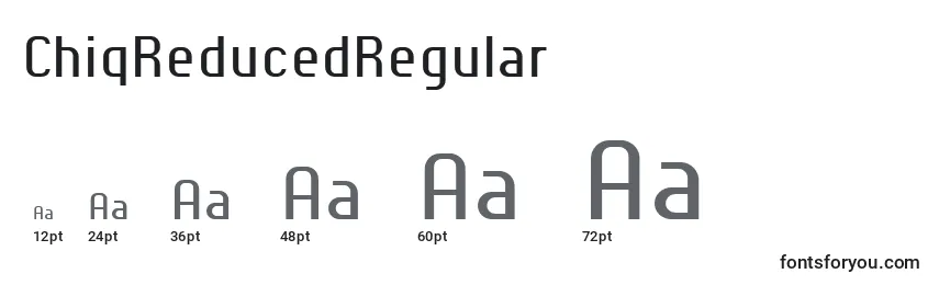 Размеры шрифта ChiqReducedRegular