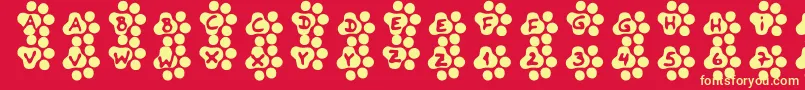 Catwalk-fontti – keltaiset fontit punaisella taustalla