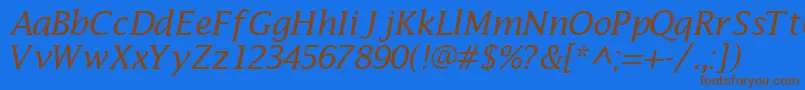 MachadosskItalic Font – Brown Fonts on Blue Background