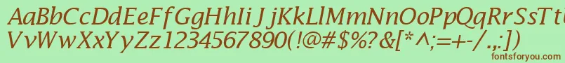 MachadosskItalic Font – Brown Fonts on Green Background