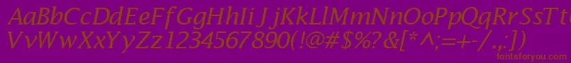 MachadosskItalic Font – Brown Fonts on Purple Background