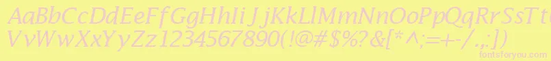 MachadosskItalic Font – Pink Fonts on Yellow Background