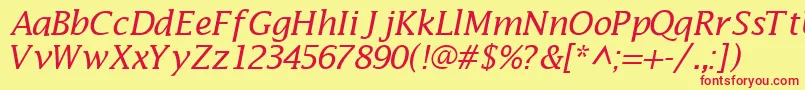 MachadosskItalic Font – Red Fonts on Yellow Background