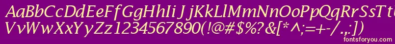 MachadosskItalic Font – Yellow Fonts on Purple Background