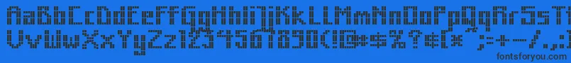 MkZodnigSquare Font – Black Fonts on Blue Background