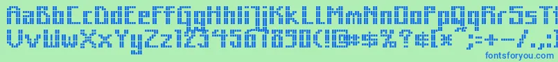 fuente MkZodnigSquare – Fuentes Azules Sobre Fondo Verde