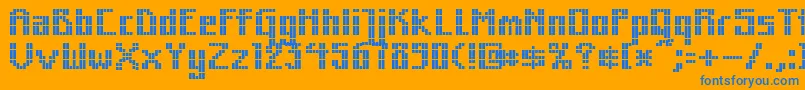MkZodnigSquare Font – Blue Fonts on Orange Background