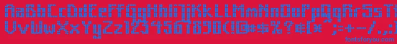 MkZodnigSquare Font – Blue Fonts on Red Background