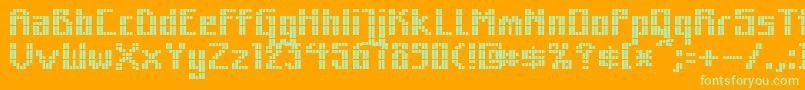 MkZodnigSquare Font – Green Fonts on Orange Background