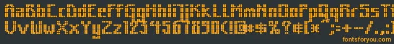 フォントMkZodnigSquare – 黒い背景にオレンジの文字