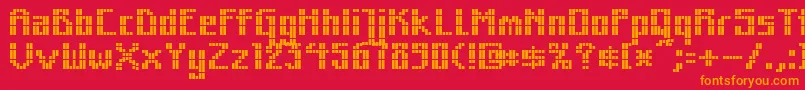 MkZodnigSquare Font – Orange Fonts on Red Background