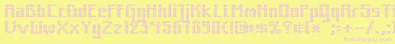 MkZodnigSquare Font – Pink Fonts on Yellow Background