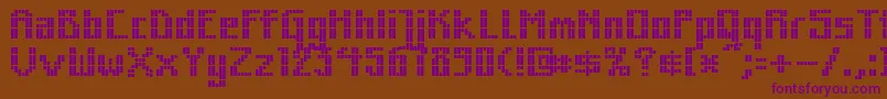 MkZodnigSquare Font – Purple Fonts on Brown Background