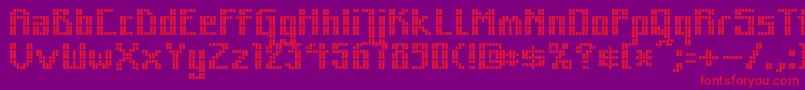 MkZodnigSquare-Schriftart – Rote Schriften auf violettem Hintergrund