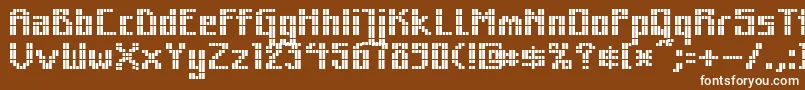 Weitere Informationen zur MkZodnigSquare-Schriftart MkZodnigSquare-Schriftart – Weiße Schriften auf braunem Hintergrund