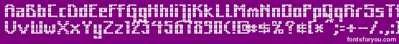 MkZodnigSquare-Schriftart – Weiße Schriften auf violettem Hintergrund