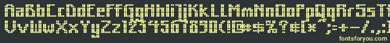 MkZodnigSquare Font – Yellow Fonts on Black Background