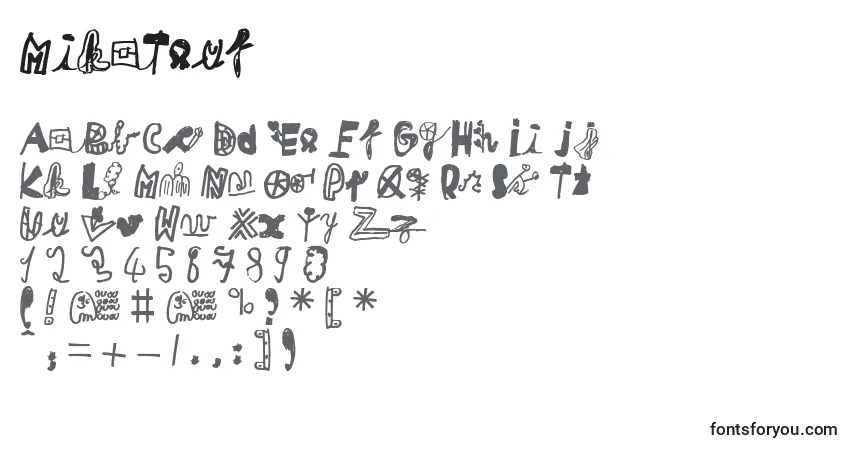 Fuente MikaTeuf - alfabeto, números, caracteres especiales