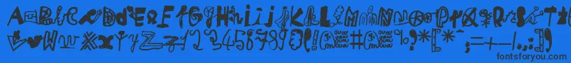 フォントMikaTeuf – 黒い文字の青い背景