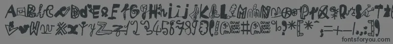 フォントMikaTeuf – 黒い文字の灰色の背景