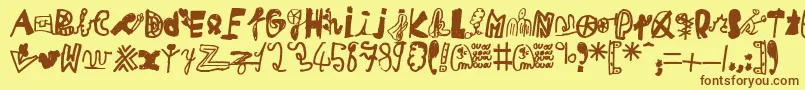 MikaTeuf Font – Brown Fonts on Yellow Background