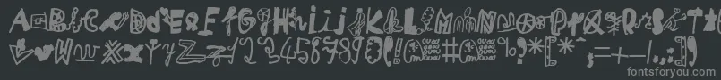MikaTeuf Font – Gray Fonts on Black Background