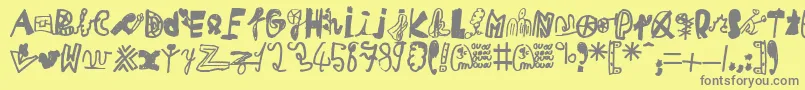 Шрифт MikaTeuf – серые шрифты на жёлтом фоне