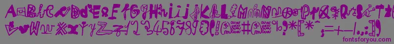 MikaTeuf-fontti – violetit fontit harmaalla taustalla