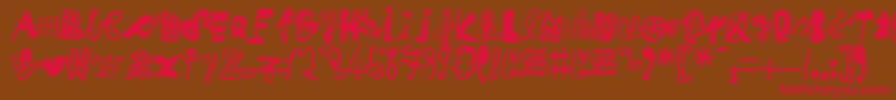 MikaTeuf Font – Red Fonts on Brown Background