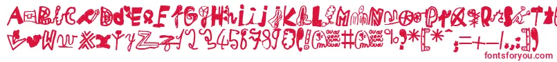 MikaTeuf Font – Red Fonts on White Background