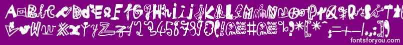 MikaTeuf Font – White Fonts on Purple Background