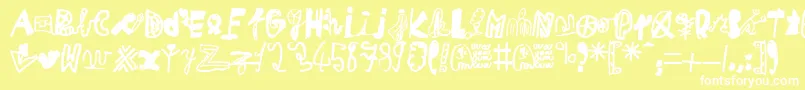 MikaTeuf Font – White Fonts on Yellow Background