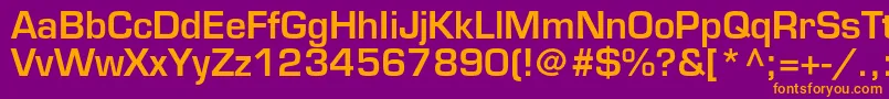 EurostileltstdDemi Font – Orange Fonts on Purple Background