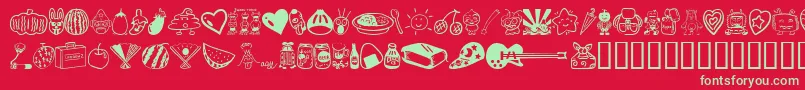 fuente Sakabethings01 – Fuentes Verdes Sobre Fondo Rojo