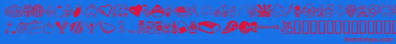 Шрифт Sakabethings01 – красные шрифты на синем фоне