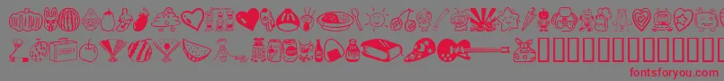 Шрифт Sakabethings01 – красные шрифты на сером фоне