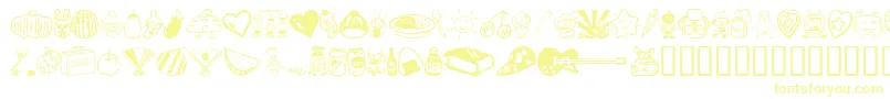 Sakabethings01-Schriftart – Gelbe Schriften auf weißem Hintergrund